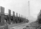 Thorncliffe Works, Newton Chambers Ltd - a battery of patent ovens with coke extractor at work