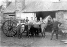 Horse drawn cart, outside a Smithy in the Ewden Valley area