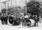 Sheffield Corporation steam road roller and operatives