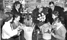 Demonstration of basket weaving at the official opening of Silverdale Secondary School, Bents Crescent by HRH Princess Alexandra of Kent, Thursday 14th March 1957