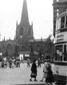 Cathedral Church of SS Peter and Paul, Church Street from Fargate with Tram 280 extreme right
