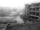 Pond Street Bus Station and College of Technology under construction, Pond Street looking towards Harmer Lane from Arundel Lane