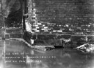 Flood at 2.45 p.m. the gable end of Nos. 20-50, Staniforth Road Branch, Brightside and Carbrook Co-operative Society Ltd.