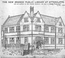 View: y02732 Artists impression of Attercliffe Branch Library from a newspaper article about the opening in the Sheffield Daily Telegraph; opened on Saturday 11th August 1894 