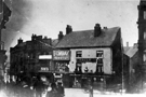 Snig Hill at the junction with Water Lane (left) Nos. 46, Castle Inn; 48, Bombay Tea Co.; 50, J. Wilson and Son, toy importers