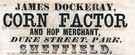 James Dockeray, corn factor and hop merchant, Duke Street, Park