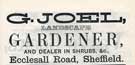 G. Joel, landscape gardener, Ecclesall Road
