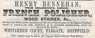 Henry Bennehen, french polisher, Whitakers Court, Fargate