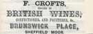 F. Crofts, wine merchant, Brunswick Place