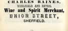 Charles Baines, wine and spirit merchant, Union Street