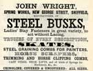 John Wright, manufacturer of steel busks; skates and crinolines etc., Spring Works, New George Street