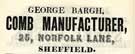 George Bargh, comb manufacturer, No. 25 Norfolk Lane
