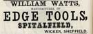 William Watts, edge tool manufacturer, Spitalfields, Wicker