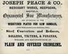 Joseph Peace and Co., saw manufacturer, steel convertors and refiners, Merchant Works, Neepsend Lane, Neepsend