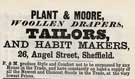 Plant and Moore, tailors, No,. 26 Angel Street