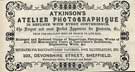 Atkinsons Atelier Photographique, No. 103 Devonshire Street