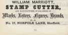 William Marriott, stamp cutter and mark makers, No. 17 Norfolk Lane