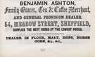 Bengamin Ashton, grocer; tea and coffee merchant, No. 54 Meadow Street