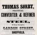 Thomas Sorby, steel convertor and refiner, Garden Street