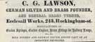 C. G. Lawson, brass founder etc, Ecclesall Works, 243 Rockingham Street 