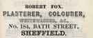 Robert Fox, plasterer, No. 184 Bath Street