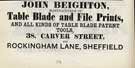 John Beighton, table blade and file prints, No. 38 Carver Lane and Rockingham Lane