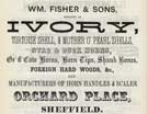 Wm Fisher and Sons, ivory merchant, Orchard Place, horn handle and scales manufacturer