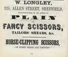 W. Longley, scissor manufacturers, No. 225 Allen Street