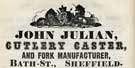 John Julian, cutlery caster and fork manufacturers, Bath Street