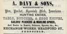 View: y03216 A. Davy and Sons, knife manufacturer and razor, scissors and spoon dealer, Exchange Works, Headford Street