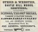 Steer and Webster, scissor and shear; razor and cutlery manufacturer, Castle Hill Works