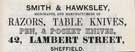 Smith and Hawksley, razor; knife; pen and pocket knife manufacturer, No. 42 Lambert Street