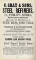 Charles Gray and Sons, steel refiners, tool and knife manufacturers, St. Philip's Works, Watery Street