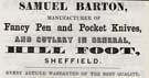 Samuel Barton, pen and pocket knife and cutlery manufacturer, Hill Foot