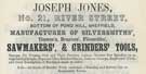 Joseph Jones, tool manufacturers, No. 21 River Street