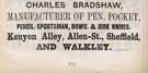 Charles Bradshaw, pen, pocket and knife manufacturer, Kenyon Allen, Allen Street