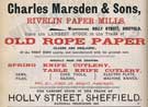 Charles Marsden and Sons, Rivelin Paper Mills, warehouse, Holly Street