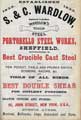S. and C. Wardlow, crucible cast steel manufacturer, Portobello Steel Works, Charlotte Street