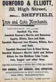 Dunford and Elliott, iron and coke merchants, No. 22 High Street Dunford and Elliott, iron and coke merchants, No. 22 High Street