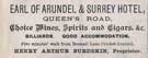 Earl of Arundel and Surrey Hotel, Queens Road, wines, spirits and cigars, prop. Henry Arthur Burdekin