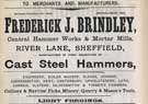 View: y03333 Frederick J. Brindley, cast steel hammers, Central Hammer Works and Mortar Mills, River Lane