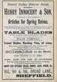 Henry Innocent and Son, knife and cutlery manufacturer, Nos. 162 - 166 Broad Lane