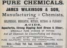 James Wilkinson and Son, manufacturing chemist, Tinsley Park Road James Wilkinson and Son, manufacturing chemist, Tinsley Park Road
