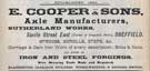 E. Cooper and Sons, axle manufacturers, Sutherland Works, Savile Street East E. Cooper and Sons, axle manufacturers, Sutherland Works, Savile Street East