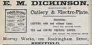 E.M.Murray, manufacturer of cutlery and electro plate, Murray Works, No. 122 Rockingham Street E.M.Murray, manufacturer of cutlery and electro plate, Murray Works, No. 122 Rockingham Street
