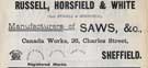 View: y03370 Russell, Horsfield and White, saw manufacturers, Canada Works, No. 26 Charles Street