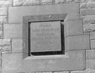 Plaque on front elevation of Grimesthorpe and Brightside, Licensed Victuallers Association Almshouses used as private residences off Lincoln Place situated on high ground above Carlisle Street East 