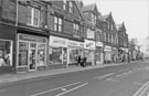 Nos. 133, D. and H.C Tingle, newsagent; 135, Hallamshire Fruit Store; 137, Fairdeal Foods  139, Mattocks of Sheffield; 141; 143 etc., Upperthorpe Road