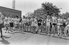 Start of the first Ladies Sheffield Star Walk at Sheffield Wednesday Football Ground, Hillsborough, eventual winner Jill Clarke No. 609 third from right Start of the first Ladies Sheffield Star Walk at Sheffield Wednesday Football Ground, Hillsborough, eventual winner Jill Clarke No. 609 third from right