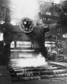 Billet at the start of the rolling process, British Steel Corporation, River Don Works driven by 12000 horse power steam engine built by Davy Brothers of Sheffield